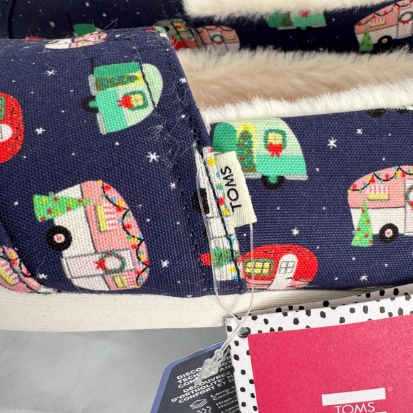 Toms Alpargata Paper Source Holiday Camper Christmas Ortholite Blue Shoes 7.5 - Picture 5 of 15